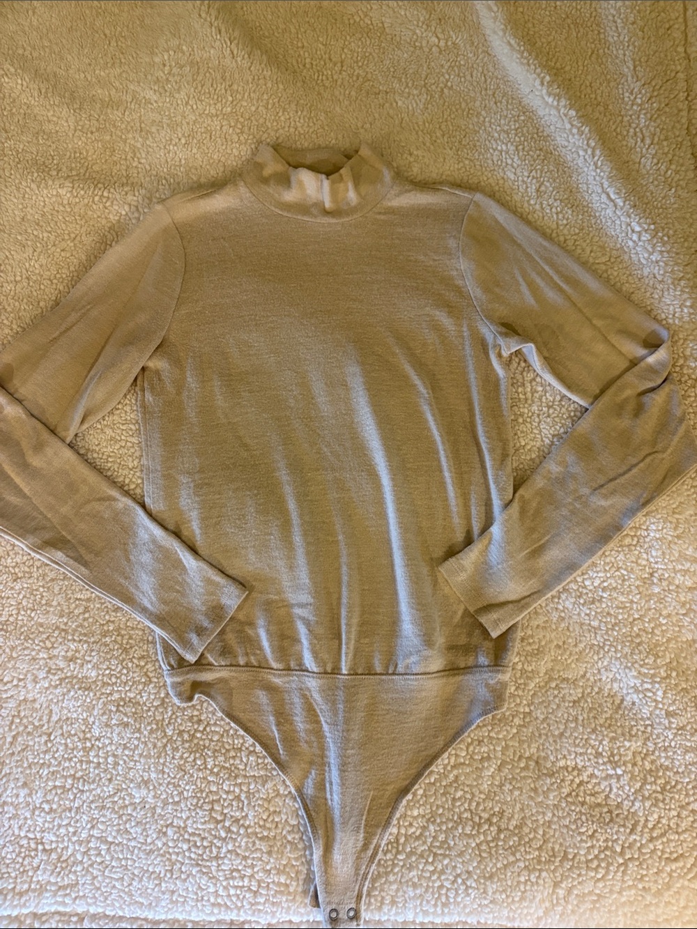 Abercrombie Long Sleeve Light Sweater Bodysuit - Beige